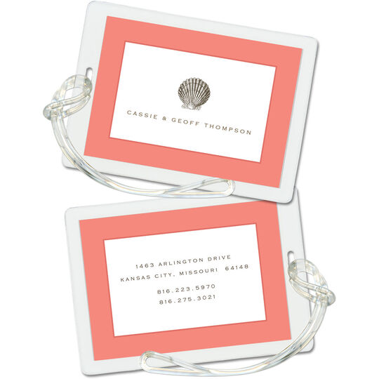 Coral Seashell Luggage Tags